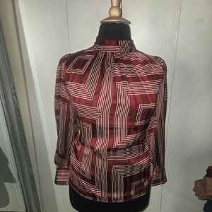 H&M Geometric Red Blouse